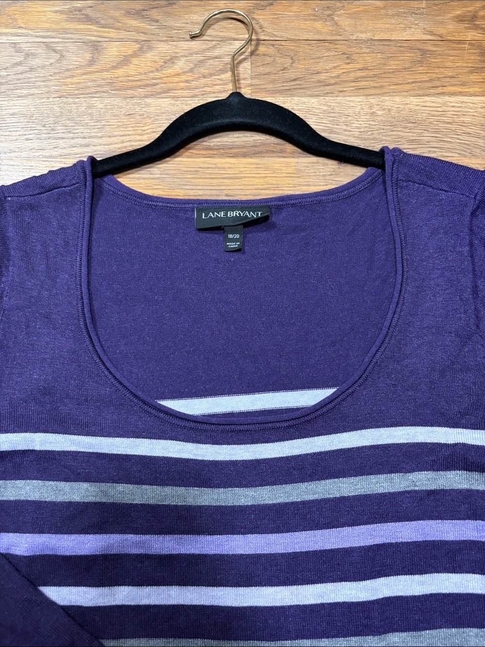 LANE BRYANT purple knit pullover sweater - Picture 3 of 8